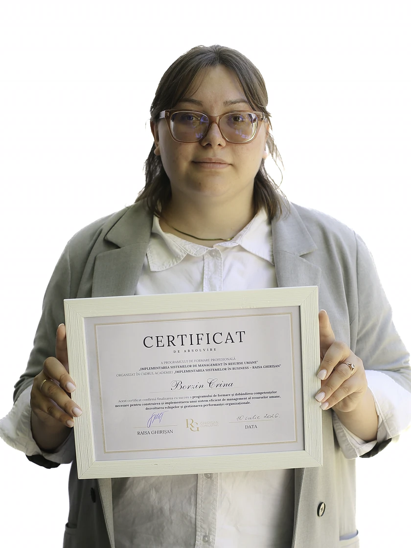 Crina B., absolventă Implementarea Sistemelor HR