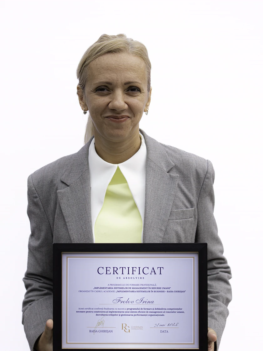 Irina F., absolventă Implementarea Sistemelor HR